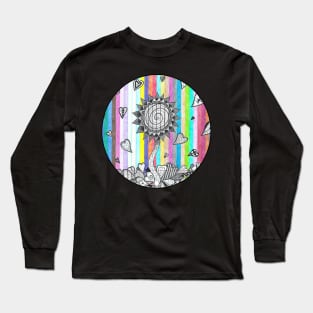 Striped Flower Long Sleeve T-Shirt